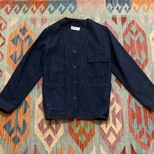 Universal Works Indigo Men’s Blazer with Button Detail Size Medium/Small